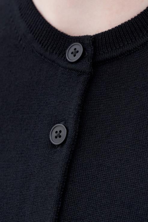 Women Filippa K Black Merino Short Cardigan Apparel 66L8447