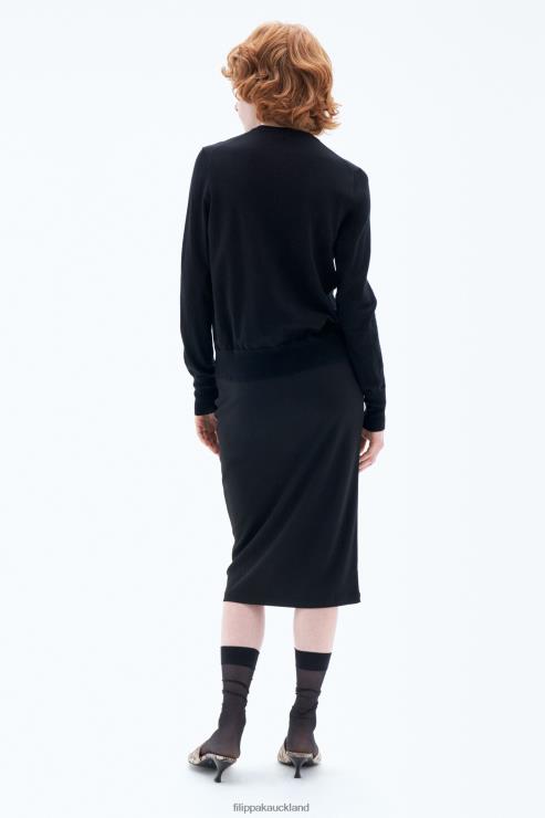 Women Filippa K Black Merino Short Cardigan Apparel 66L8447