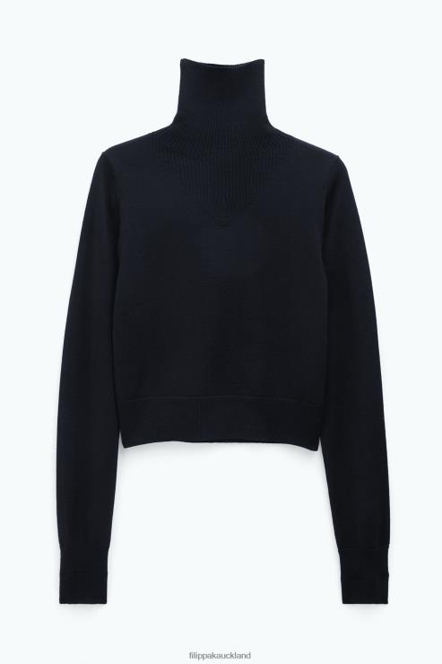 Women Filippa K Black Merino Turtleneck Sweater Apparel 66L8470