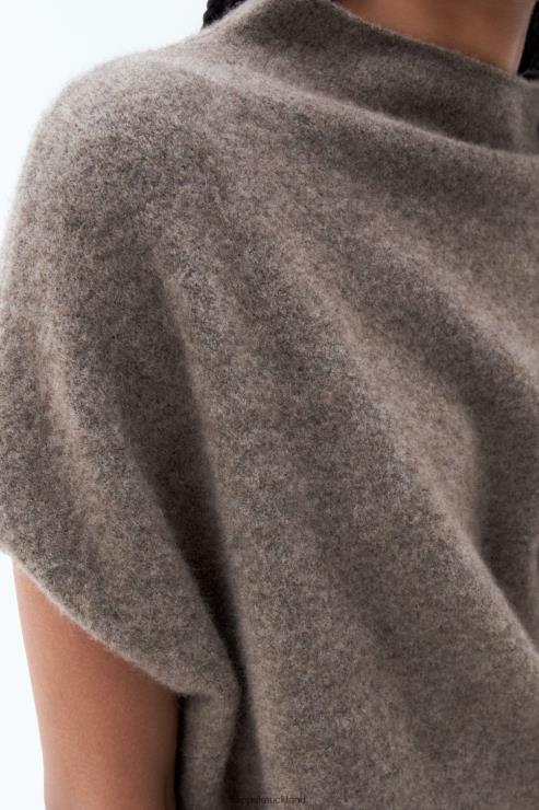 Women Filippa K Dark Taupe Melange Ximena Sweater Apparel 66L8455