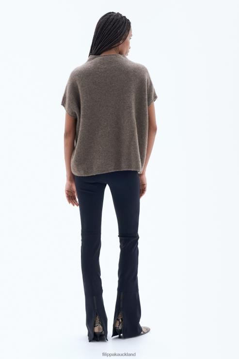 Women Filippa K Dark Taupe Melange Ximena Sweater Apparel 66L8455