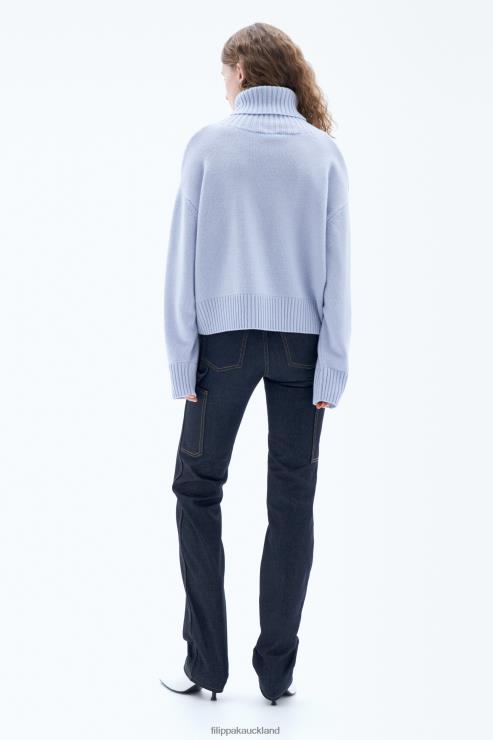 Women Filippa K Ice Blue Wool Turtleneck Sweater Apparel 66L8481