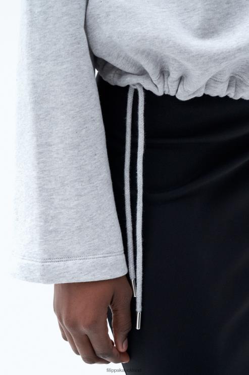 Women Filippa K Light Grey Mel. Hooded Sweater Apparel 66L84153