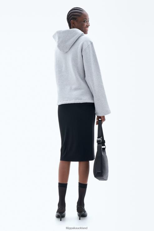 Women Filippa K Light Grey Mel. Hooded Sweater Apparel 66L84153