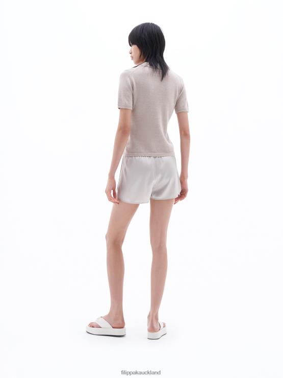 Women Filippa K Light beige Cotton Linen Knit Top Apparel 66L8483