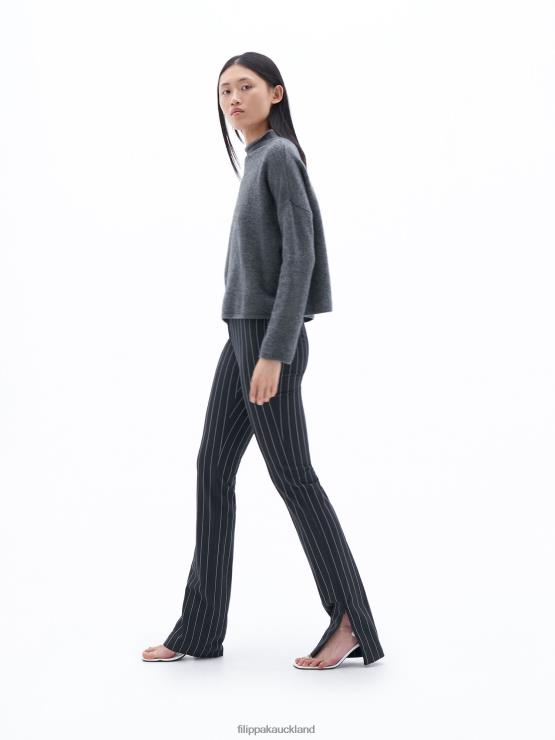 Women Filippa K Mid Grey Melange Mika Yak Funnelneck Sweater Apparel 66L8486