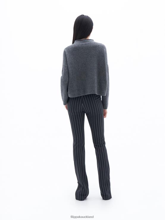 Women Filippa K Mid Grey Melange Mika Yak Funnelneck Sweater Apparel 66L8486