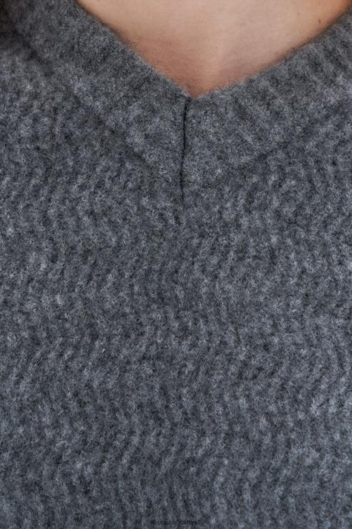 Women Filippa K Mid Grey Melange Structure Yak Sweater Apparel 66L8428