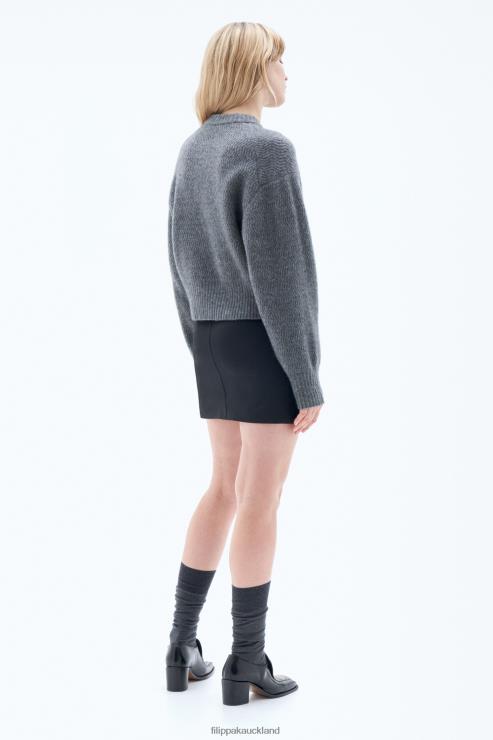 Women Filippa K Mid Grey Melange Structure Yak Sweater Apparel 66L8428
