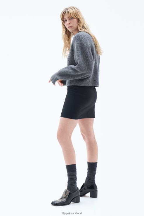 Women Filippa K Mid Grey Melange Structure Yak Sweater Apparel 66L8428