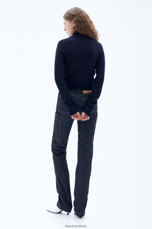 Women Filippa K Navy Merino Turtleneck Sweater Apparel 66L8469