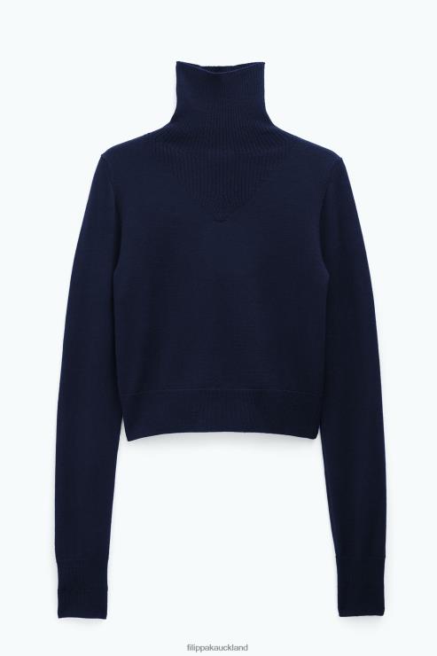 Women Filippa K Navy Merino Turtleneck Sweater Apparel 66L8469