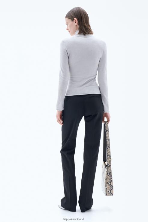 Women Filippa K Pearl Grey Chenille Turtleneck Sweater Apparel 66L8442