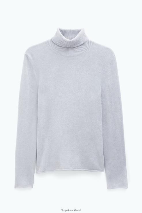 Women Filippa K Pearl Grey Chenille Turtleneck Sweater Apparel 66L8442
