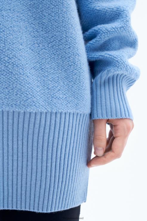 Women Filippa K Turquoise Boucle Sweater Apparel 66L8475