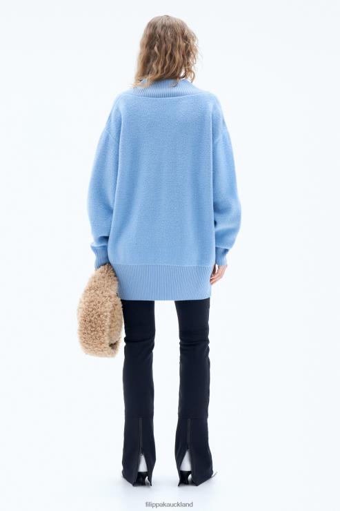 Women Filippa K Turquoise Boucle Sweater Apparel 66L8475