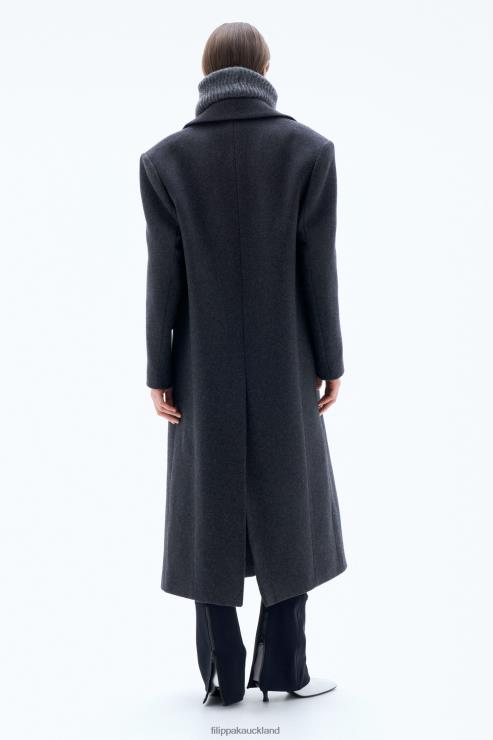 Women Filippa K Anthracite Melange Tailored Coat Apparel 66L8418
