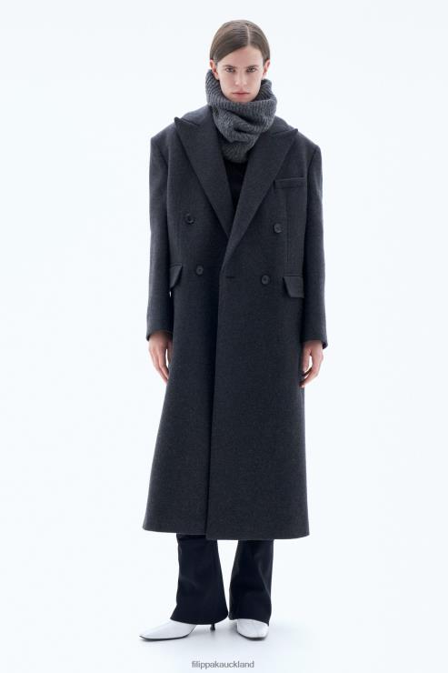 Women Filippa K Anthracite Melange Tailored Coat Apparel 66L8418
