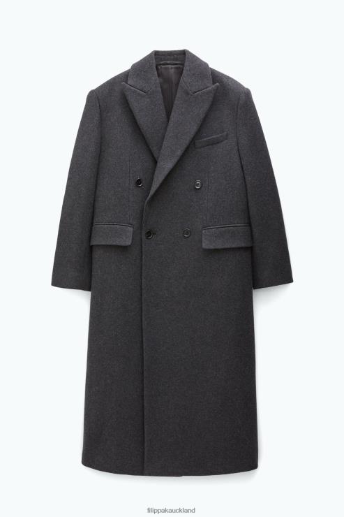 Women Filippa K Anthracite Melange Tailored Coat Apparel 66L8418