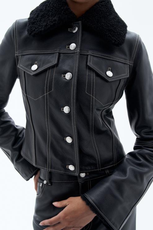 Women Filippa K Black Leather Jacket Apparel 66L842