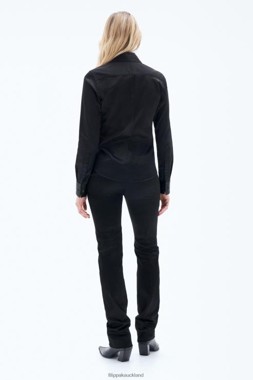 Women Filippa K Black Garment Dyed Shirt Apparel 66L84188