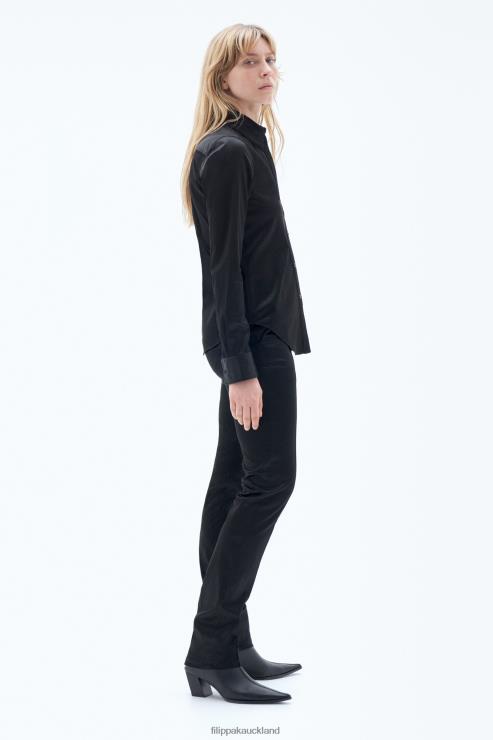 Women Filippa K Black Garment Dyed Shirt Apparel 66L84188