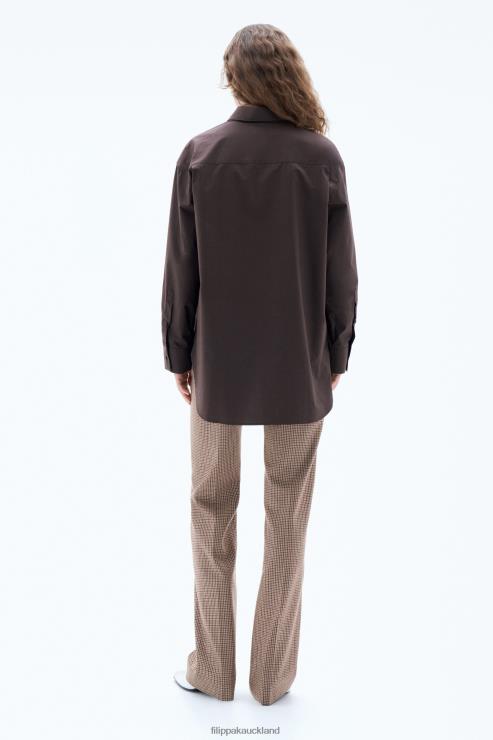 Women Filippa K Dark Chocolate Sammy Shirt Apparel 66L84191