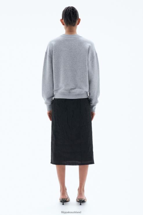 Women Filippa K Light Grey Melange Sweatshirt Apparel 66L84132