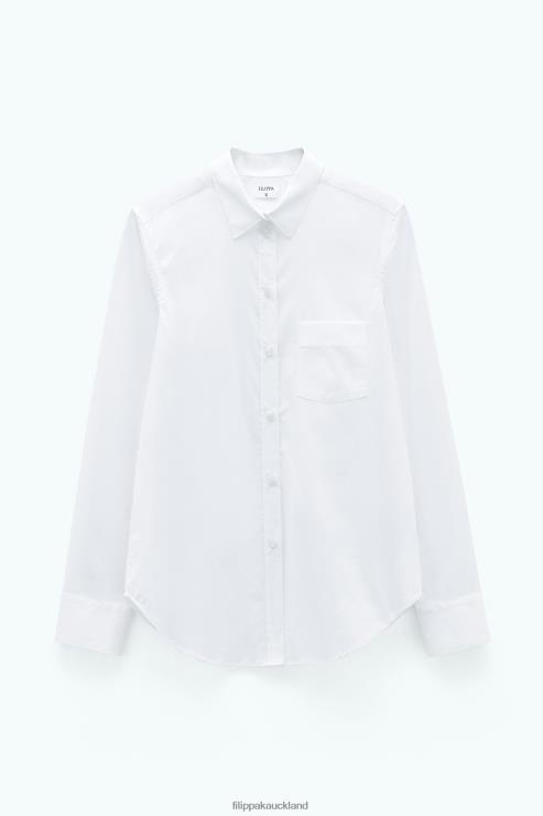 Women Filippa K White Classic Stretch Shirt Apparel 66L84189