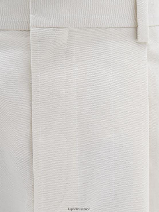 Women Filippa K Bone White/White Pinstripe Relaxed Pinstripe Shorts Apparel 66L84124