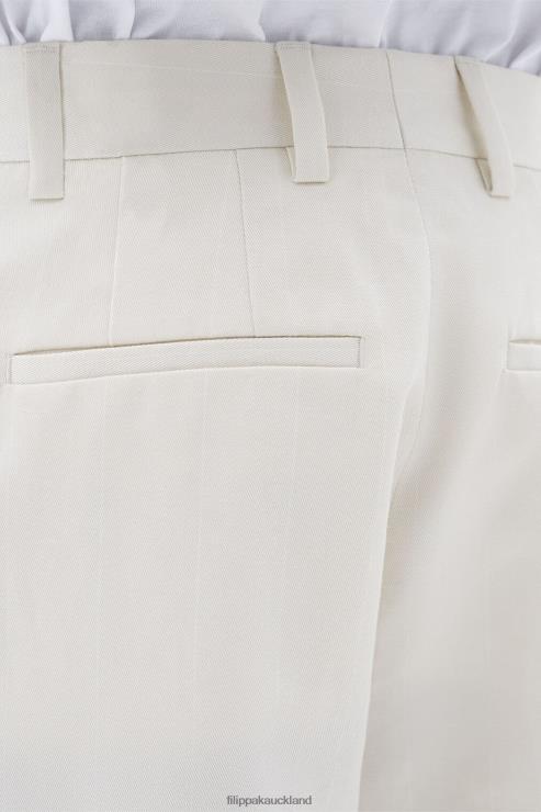 Women Filippa K Bone White/White Pinstripe Relaxed Pinstripe Shorts Apparel 66L84124