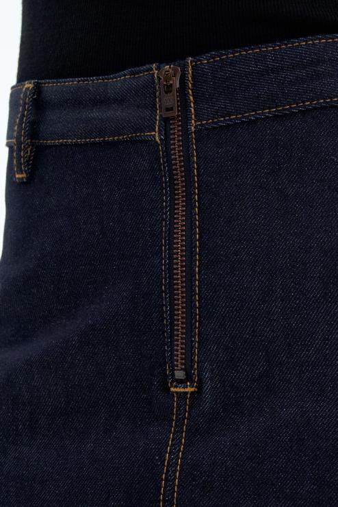 Women Filippa K Midnight Blue Denim Midi Zip Skirt Apparel 66L84223
