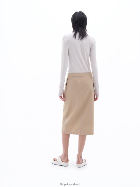 Women Filippa K Sand Beige Long Cargo Skirt Apparel 66L84229