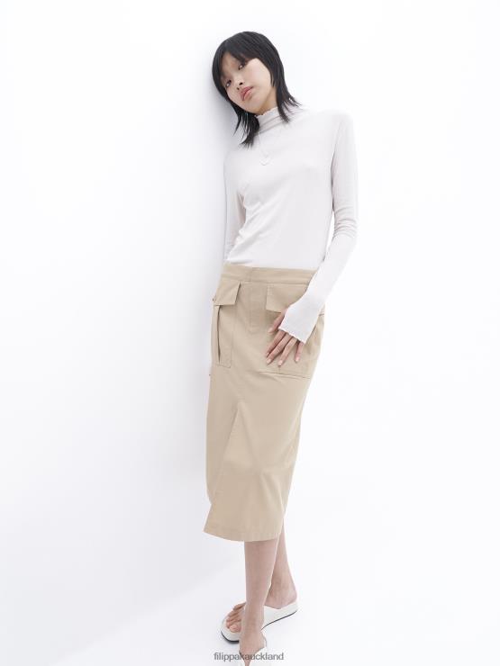 Women Filippa K Sand Beige Long Cargo Skirt Apparel 66L84229