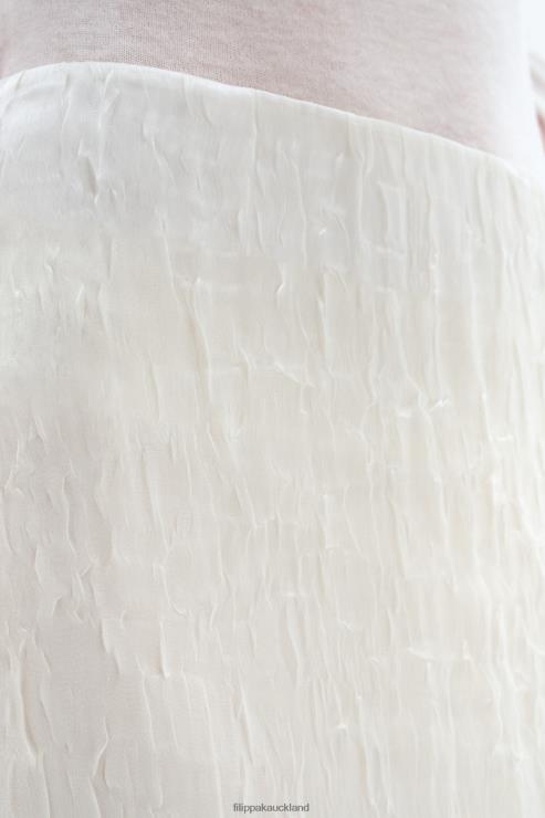 Women Filippa K Winter White Crinkled Pencil Skirt Apparel 66L84224