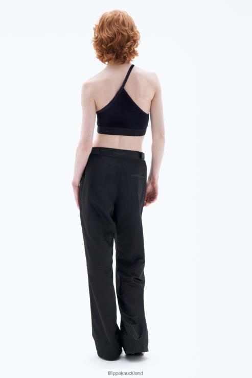 Women Filippa K Black Asymmetric Velvet Bra Apparel 66L84241