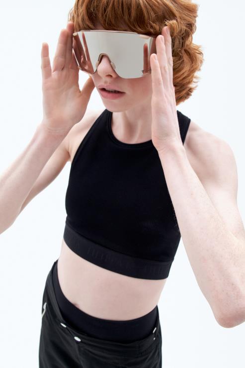 Women Filippa K Black Rib Bra Top Apparel 66L84239