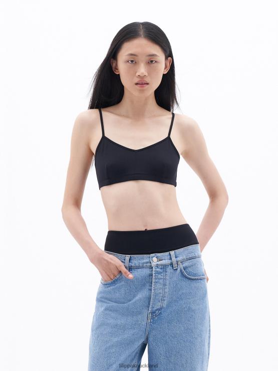 Women Filippa K Black Soft Triangle Bra Apparel 66L84242