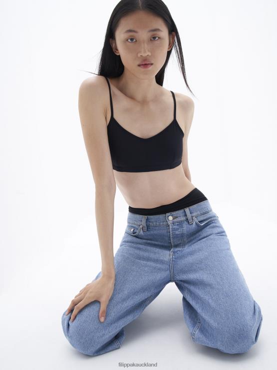 Women Filippa K Black Soft Triangle Bra Apparel 66L84242