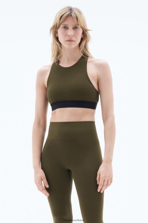 Women Filippa K Olive Green Rib Bra Top Apparel 66L84238