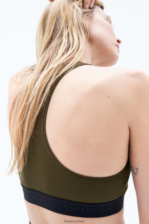 Women Filippa K Olive Green Rib Bra Top Apparel 66L84238
