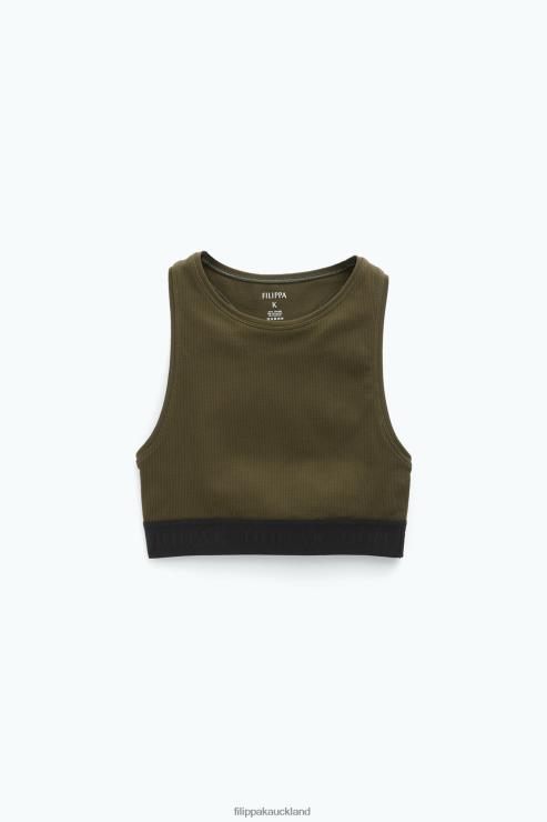 Women Filippa K Olive Green Rib Bra Top Apparel 66L84238