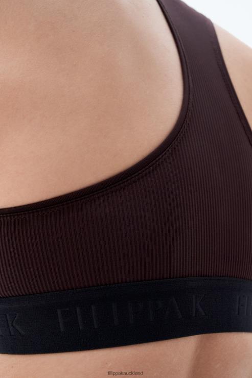 Women Filippa K Purple Brown Rib Bra Top Apparel 66L84240