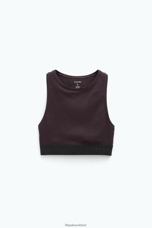 Women Filippa K Purple Brown Rib Bra Top Apparel 66L84240
