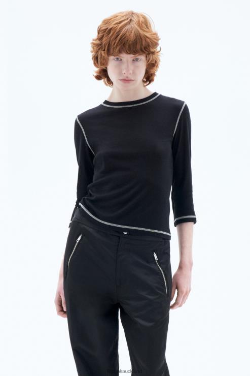 Women Filippa K Black Shrunken Wool Top Apparel 66L84147