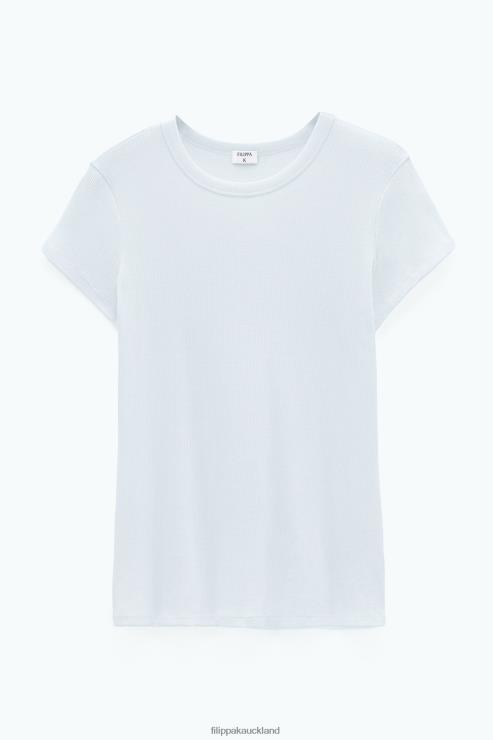 Women Filippa K Ice Blue Fine Rib Tee Apparel 66L84140