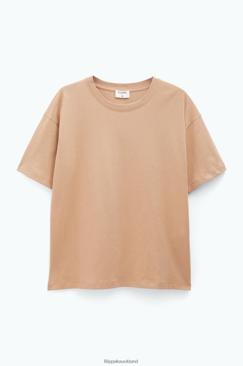 Women Filippa K Sand Beige Loose Fit Tee Apparel 66L84145