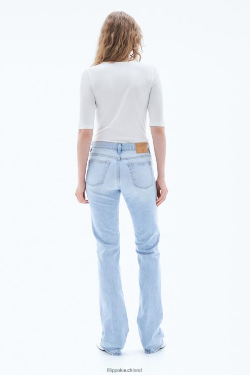 Women Filippa K White Cotton Stretch Elbow Sleeve Apparel 66L84141