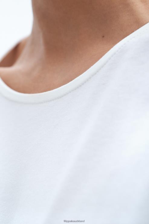 Women Filippa K White Cotton Stretch Long Sleeve Apparel 66L84161