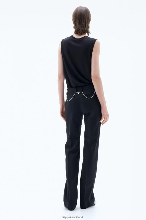 Women Filippa K Black V-Neck Tank Top Apparel 66L84168